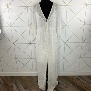 Amuse Society Maxi Dress With Built In Camisole Button Front Size Medium